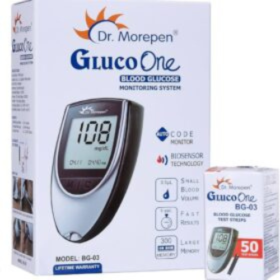 Dr. Morepen GlucoOne Blood Glucose Monitor (BG 03) + Blood Glucose Test Strips 50's